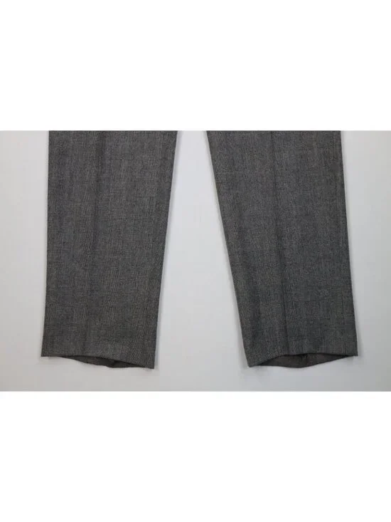 Vintage 70s Christian Dior Mens 34x34 Heavy Wool Knit Wide Leg Chino Pants Plaid - Picture 4 of 15